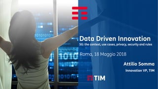 Data Driven Innovation
Attilio Somma
Innovation VP, TIM
 