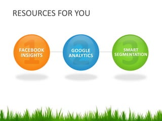 FACEBOOK
INSIGHTS
GOOGLE
ANALYTICS
SMART
SEGMENTATION
RESOURCES FOR YOU
47
 
