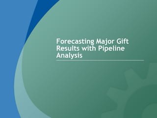 Forecasting Major Gift
Results with Pipeline
Analysis
 