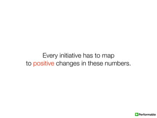 Every initiative has to map
to positive changes in these numbers.
 
