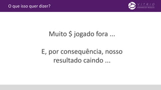 O que isso quer dizer?
Muito $ jogado fora ...
E, por consequência, nosso
resultado caindo ...
 