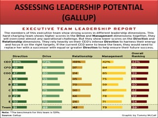 ASSESSING LEADERSHIP POTENTIAL
(GALLUP)
 