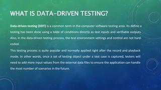 Data driven testing | PPTX