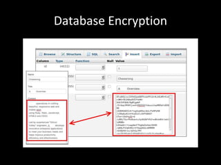 Database Encryption

 