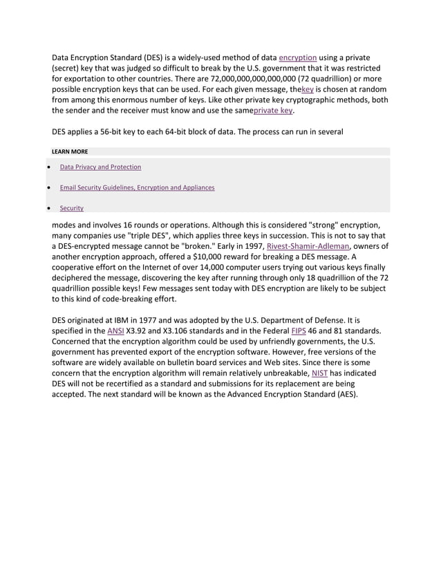 Data Encryption Standard Pdf Data Encryption Standard Pdf