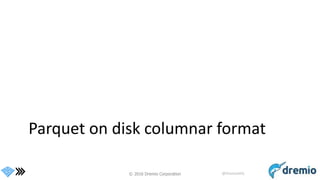 © 2016 Dremio Corporation @DremioHQ
Parquet on disk columnar format
 