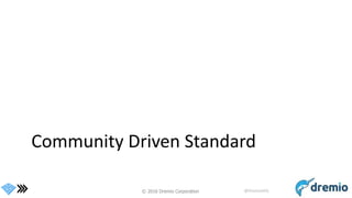 © 2016 Dremio Corporation @DremioHQ
Community Driven Standard
 