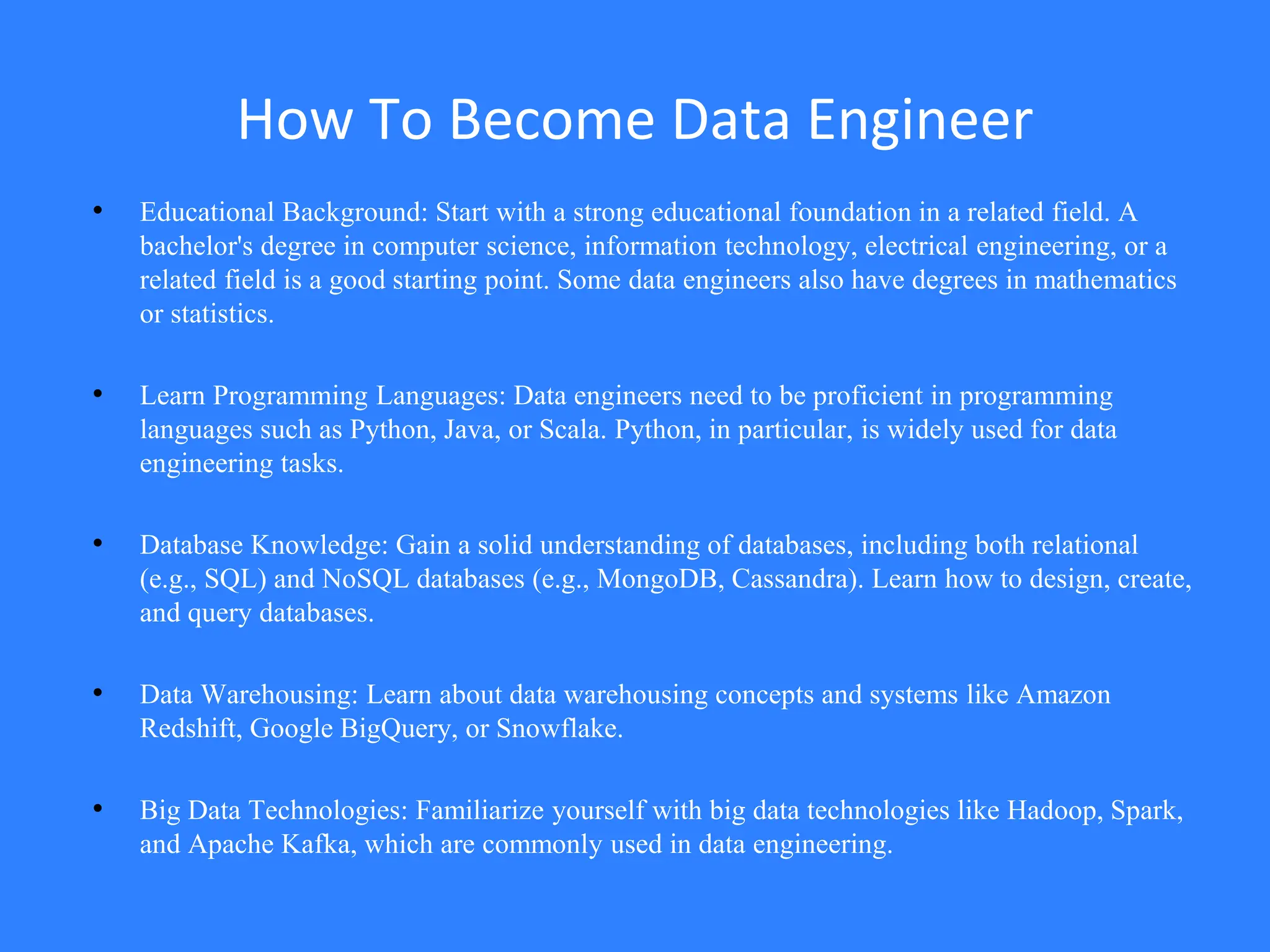 Data Engineer Course In Bangalore-October | PPT