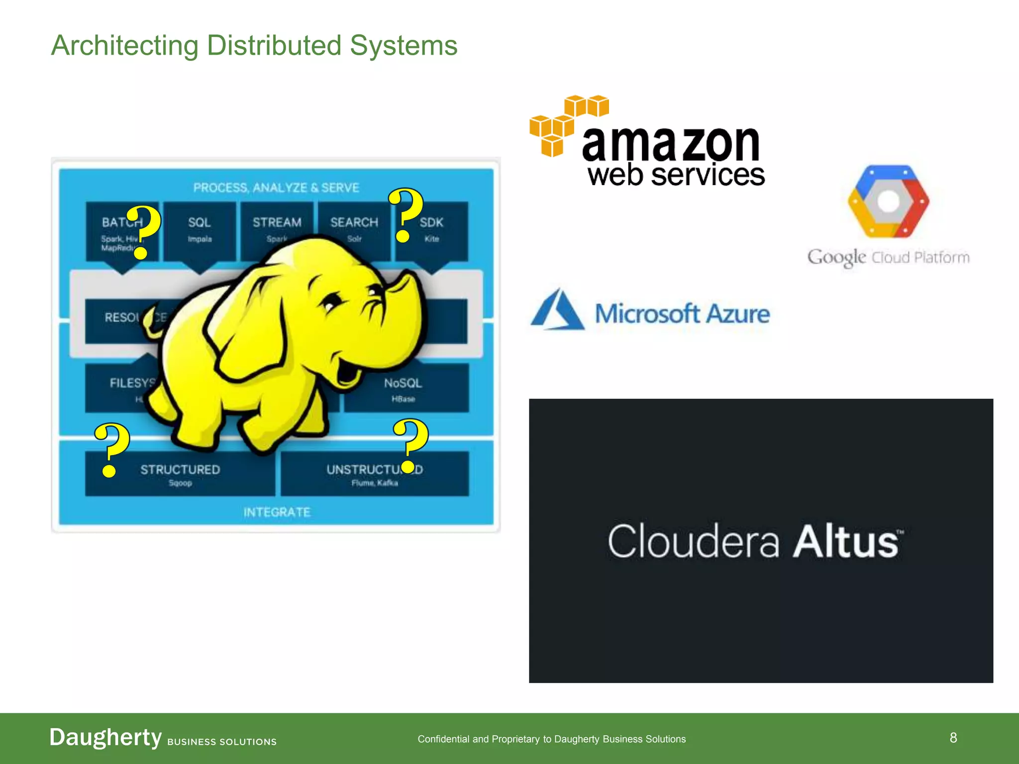 Confidential and Proprietary to Daugherty Business Solutions 8
Architecting Distributed Systems
 