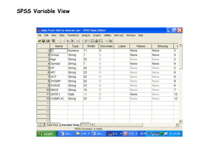 Data entry in Excel and SPSS | PPTX