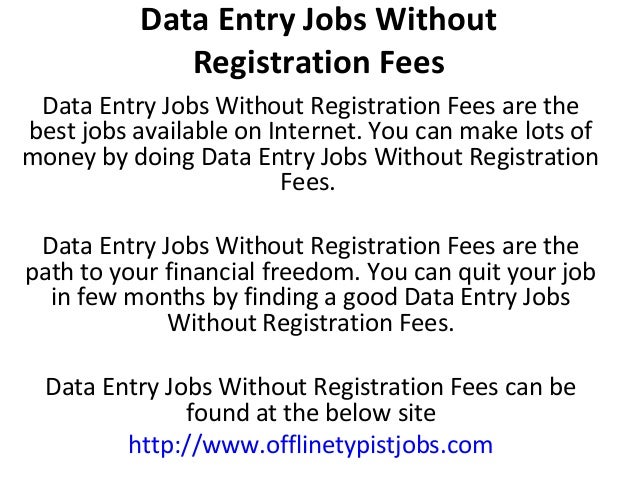 Data Entry Jobs Without Registration Fees