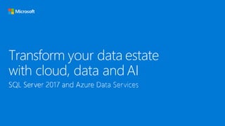 Transform your data estate
with cloud, data and AI
 