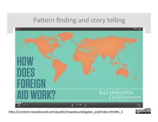 PaGern	
  ﬁnding	
  and	
  story	
  telling	
  
hGp://content.newsbound.com/public/newsbound/gates_aid/index.html#s_1	
  
 