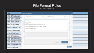 File Format Rules
SKU Level
050-OTH-ADANA In Stock
050-OTH-AEGEAN In Stock
050-OTH-AKKAR Low Stock
050-OTH-ALARB Out of Stock
050-OTH-BYBLOS In Stock
050-OTH-DAMASCUS Low Stock
050-OTH-IZMIR In Stock
050-OTH-KOURA Out of Stock
050-OTH-MARRAKECH Low Stock
050-OTH-NABATIEH In Stock
050-OTH-SAMSUN Low Stock
050-OTH-STAR Out of Stock
 