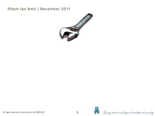 Iftach Ian Amit | November 2011




All rights reserved to Security Art ltd. 2002-2011   5
 