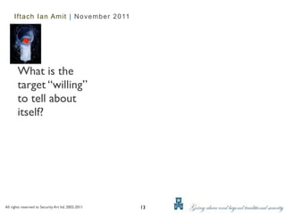 Iftach Ian Amit | November 2011




       What is the
       target “willing”
       to tell about
       itself?




All...