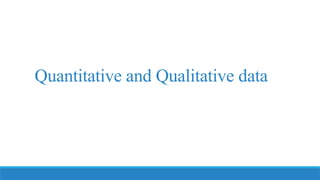 Quantitative and Qualitative data
 