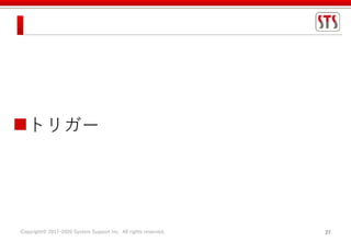 Copyright© 2017-2020 System Support Inc. All rights reserved. 27
トリガー
 