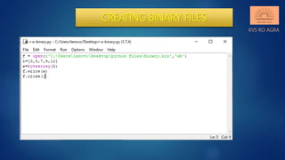 Data file handling in python binary & csv files | PPT