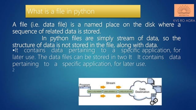 Data file handling in python introduction,opening & closing files | PPT
