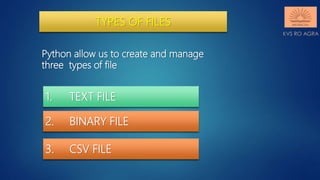 Data file handling in python introduction,opening & closing files | PPT