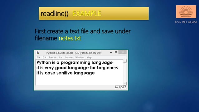 Data file handling in python reading & writing methods | PPT