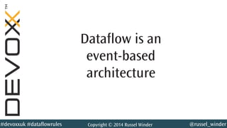 @russel_winder#devoxxuk #dataflowrules Copyright © 2014 Russel Winder
Dataflow is an
event-based
architecture
 