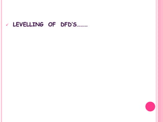  LEVELLING OF DFD’S………
 
