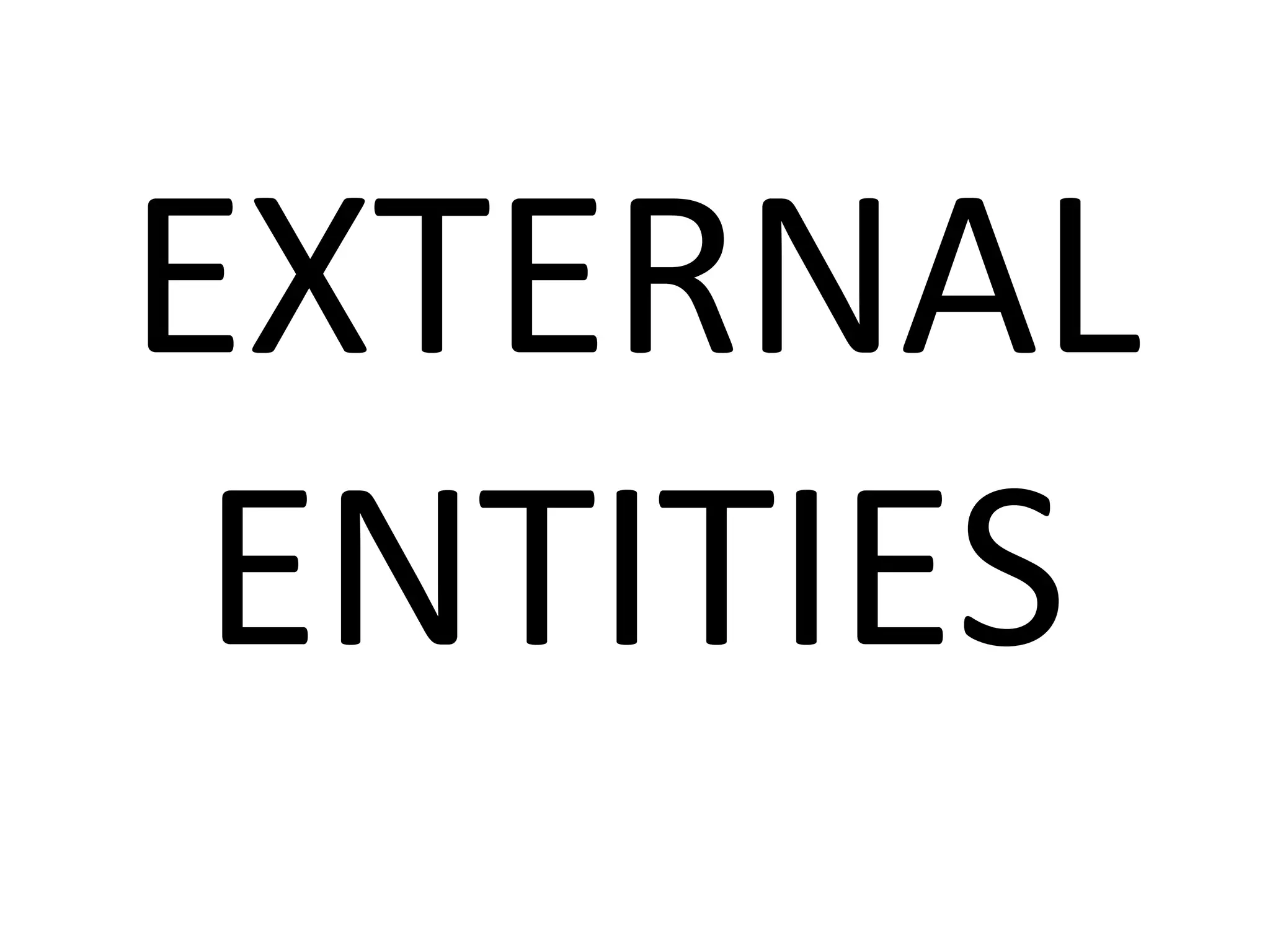 EXTERNAL
ENTITIES

 
