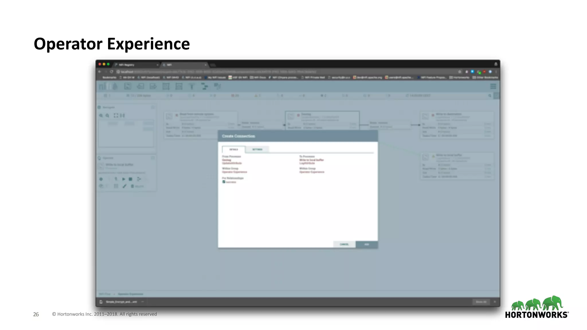 © Hortonworks Inc. 2011–2018. All rights reserved;26
Operator Experience
 