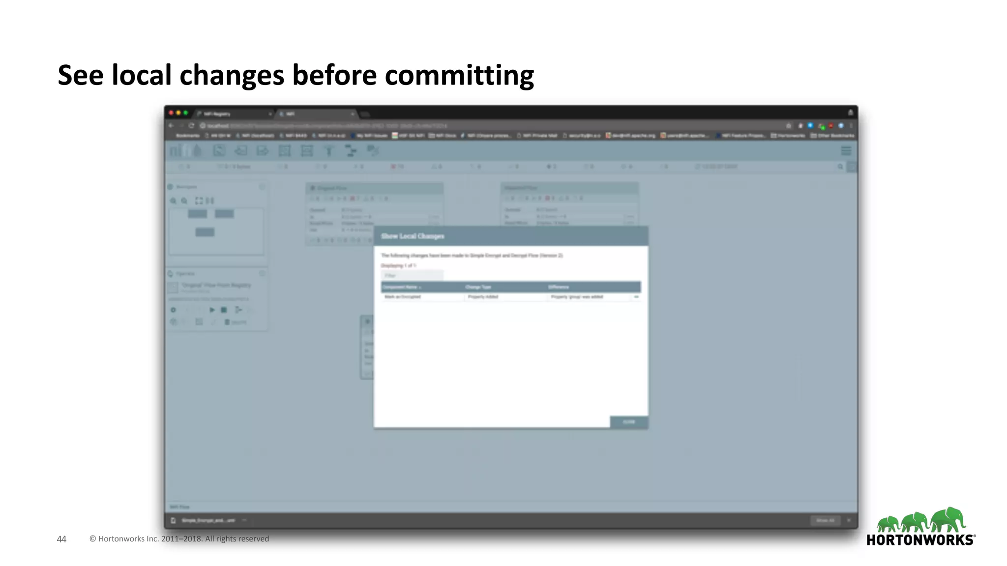 © Hortonworks Inc. 2011–2018. All rights reserved;44
See local changes before committing
 