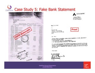 Case Study 5: Fake Bank Statement




                                           Proof




             DataFlow Group Presentation
                   (CONFIDENTIAL)
 