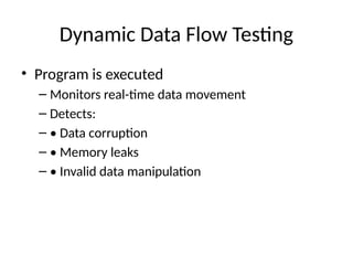 Comprehensive Guide to Data Flow Testing in Software Development | PPTX
