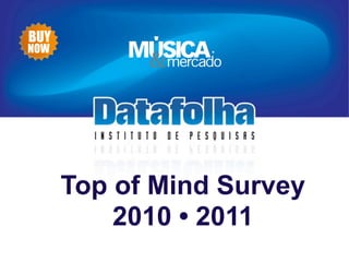 Histórico
BUY
NOW




      Top of Mind Survey
          2010 • 2011
 