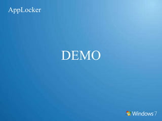 Ta kontroll över applikationerDagens situationAnvändare kan installera applikationerIcke-autheriserad app kan öka malware etcLösningAppLocker