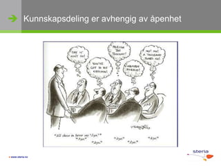 Kunnskapsdeling er avhengig av åpenhet