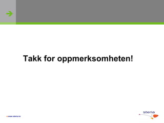 Takk for oppmerksomheten!