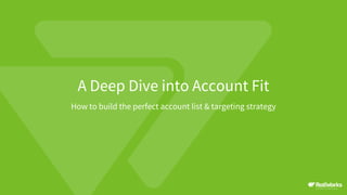 A Deep Dive into Account Fit
How to build the perfect account list & targeting strategy
 
