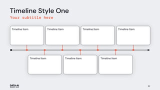Timeline Style One
82
Your subtitle here
Timeline Item Timeline Item Timeline Item Timeline Item
Timeline Item Timeline Item Timeline Item
 