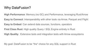 Introduction to DataFusion An Embeddable Query Engine Written in Rust | PDF