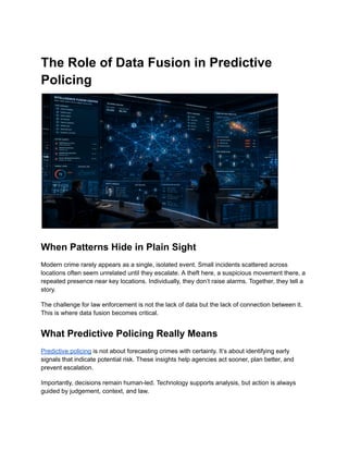 Harnessing Data Fusion for Enhanced Predictive Policing and Crime ...