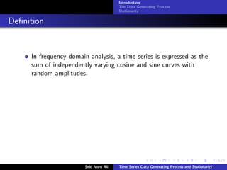Time Series Data Generating Process and Stat | PDF