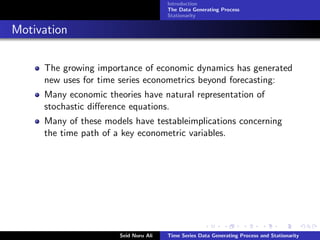 Time Series Data Generating Process and Stat | PDF