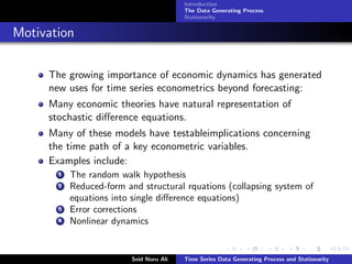 Time Series Data Generating Process and Stat | PDF