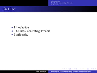 Time Series Data Generating Process and Stat | PDF