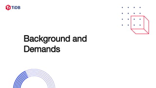 Background and
Demands
 