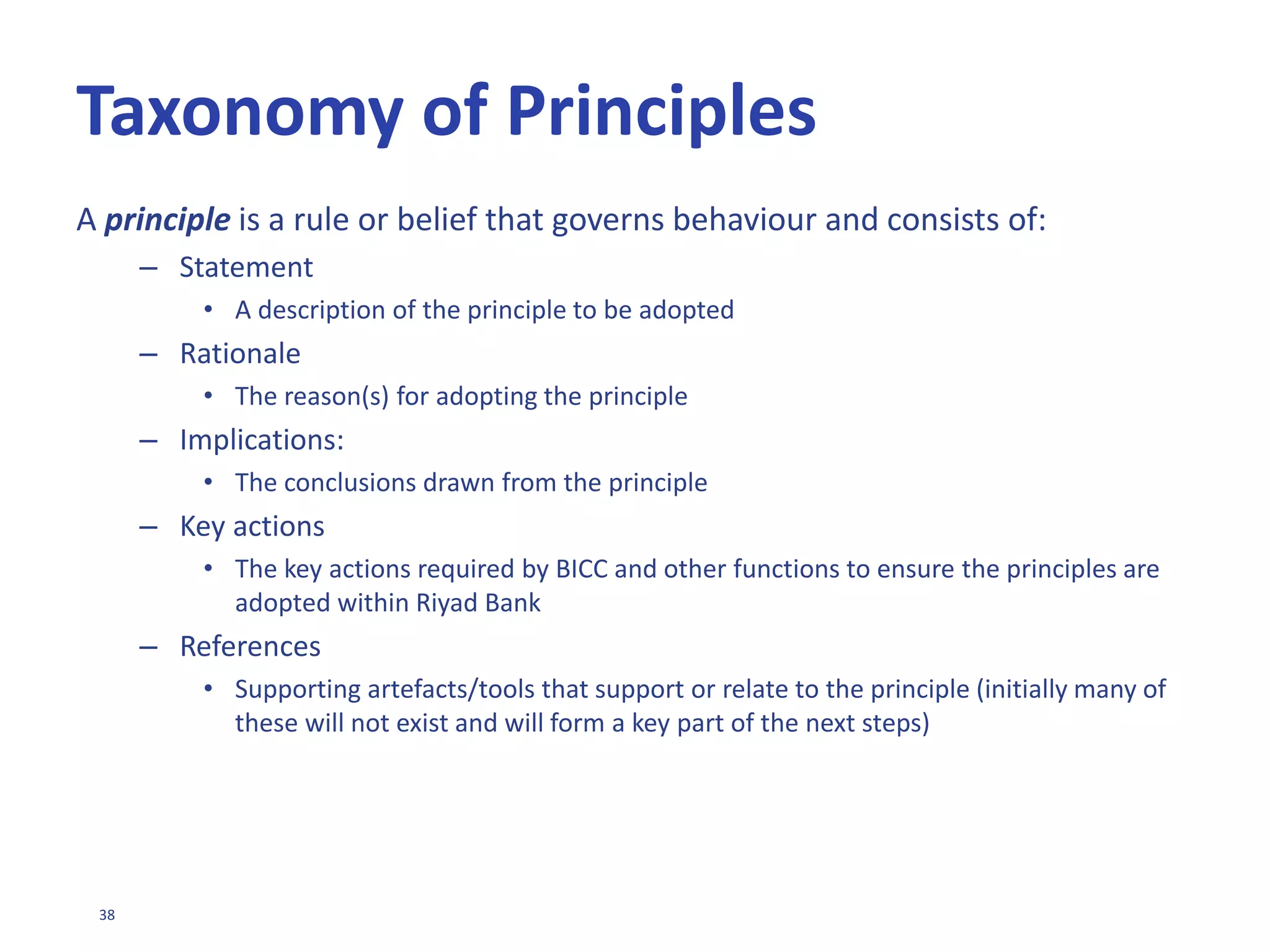 38
A DATA
GOVERNANCE
FRAMEWORK
IPL DG
Framework
Council &
Organisation
Council Terms
of Reference
Working Groups
Alignment
Liaison
Roles &
Responsibilities
Owners
Stewards
Custodians
Data
Governance
Office
Data
Management
Policies &
Processes
Principles
Policies
Standards
Processes
Programme
Maturity Matrix
Strategy
Scope
Business Case
Implementation
Reporting &
Assurance
Perform
Measur
Contin
Improve
Evide
Repos
Commun
 