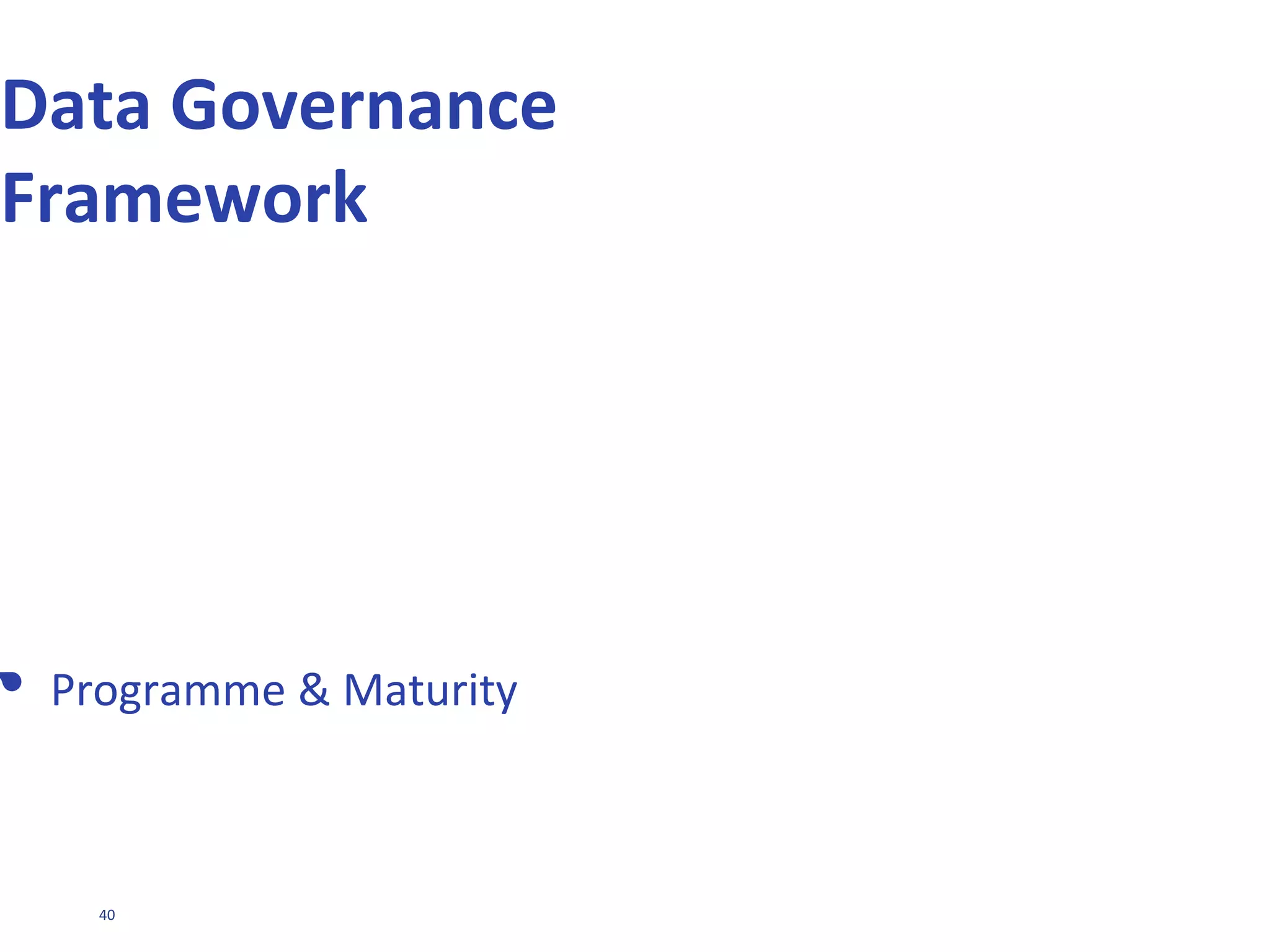 40
TAXONOMY OF PRINCIPLES
A principle is a rule or belief that governs behaviour and consists of:
– Statement
• A description of the principle to be adopted
– Rationale
• The reason(s) for adopting the principle
– Implications:
• The conclusions drawn from the principle
– Key actions
• The key actions required by BICC and other functions to ensure the principles are
adopted within Riyad Bank
– References
• Supporting artefacts/tools that support or relate to the principle (initially many of
these will not exist and will form a key part of the next steps)
 