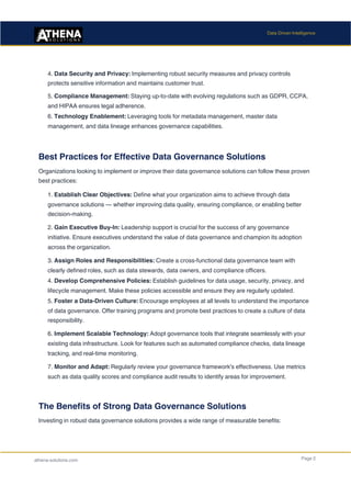 Data Governance Solutions: Best Practices for Compliance | PDF