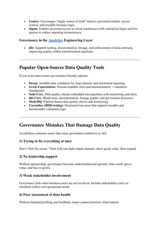 Data Governance Tools & Practices That Improve Data Quality | PDF